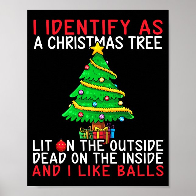 I Identify As A Christmas Tree Lit On The Outside  Poster (Front)