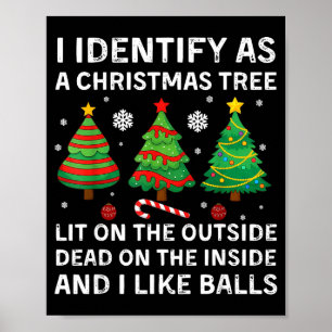 I Identify As A Christmas Tree Lit On The Outside Poster