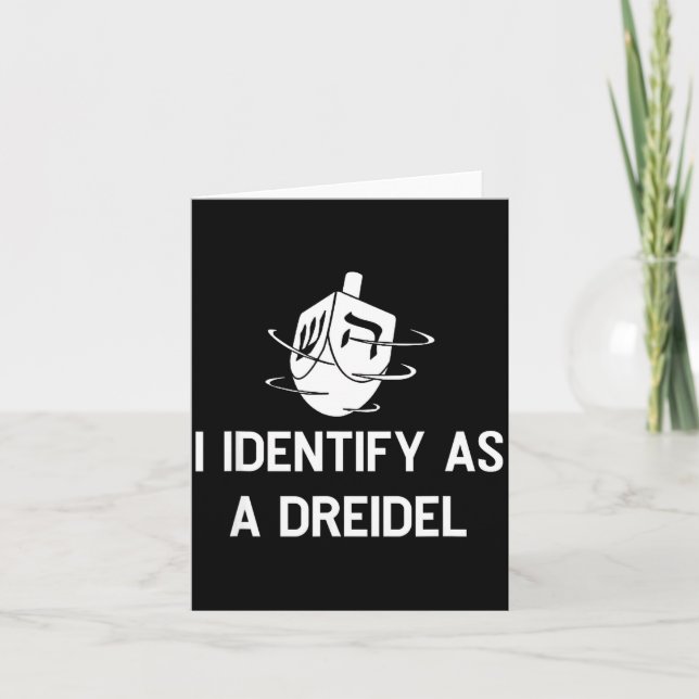 I Identify As A Dreidel Funny Hanukkah Gelt Menora Card (Front)