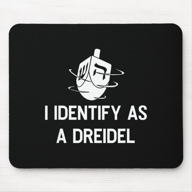 I Identify As A Dreidel Funny Hanukkah Gelt Menora Mouse Mat (Front)