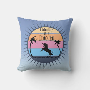 I identify as a Unicorn Sunset with Blue Ombre Cushion