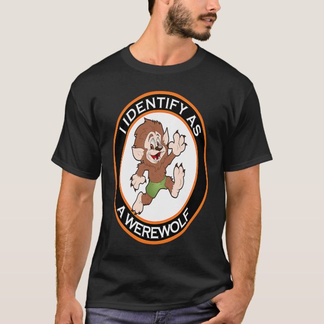 I Identify As A Werewolf Women's Men's Halloween T-Shirt (Front)