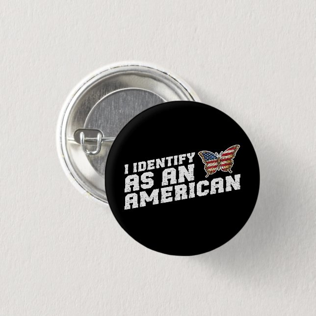 I Identify As An American Butterfly American Flag 3 Cm Round Badge (Front & Back)