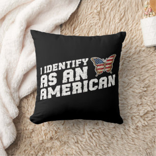 I Identify As An American Butterfly American Flag Cushion