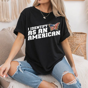 I Identify As An American Butterfly American Flag T-Shirt