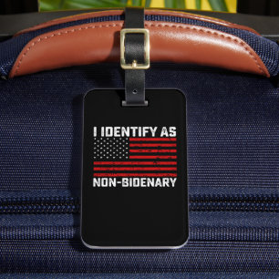 I Identify As Non Bidenary Funny Biden Trump 2024 Luggage Tag