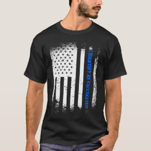 I Identify As Vaccinated With American Flag In Blu T-Shirt