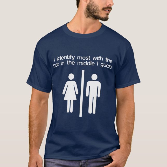 I Identify With he Middle Gender Queer NonBinary T-Shirt (Front)