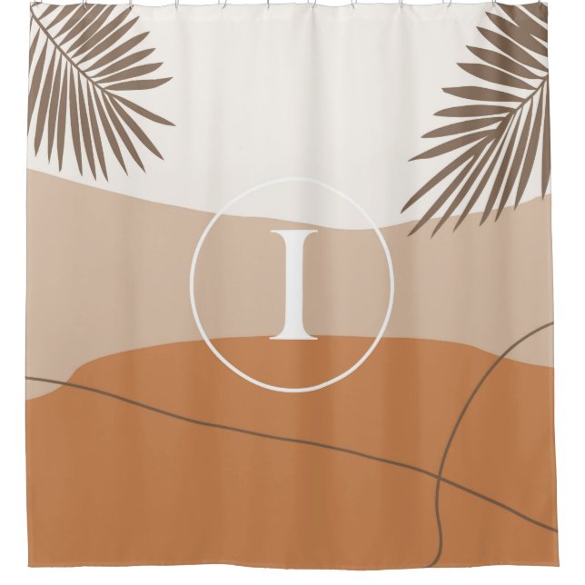 I - Initial Monogram Letter I Abstract Design Shower Curtain (Front)