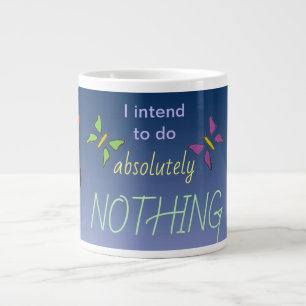 I intend to do nothing & Black Cat Red Heart Large Coffee Mug