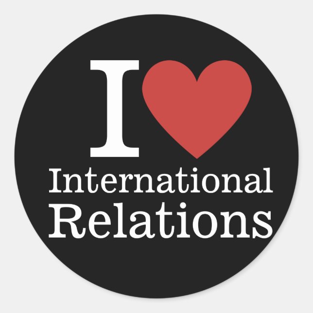 I ❤️ International Relations for Students/Faculty Classic Round Sticker (Front)