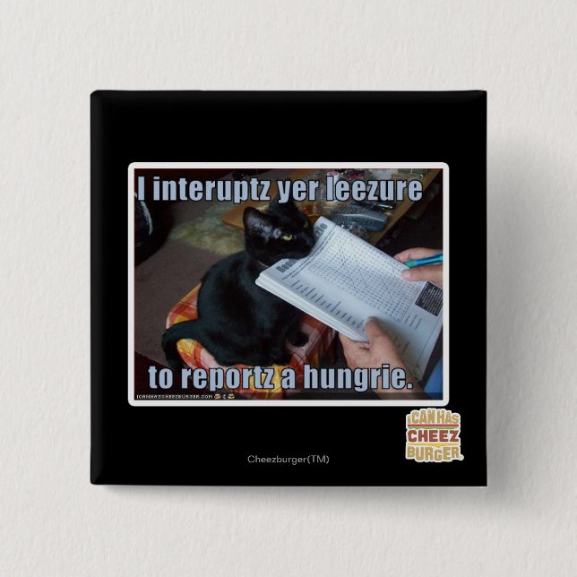 I interupt yer Leezure 15 Cm Square Badge (Front)