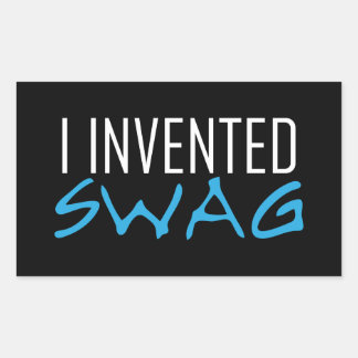 I Invented Swag Lite Blue Rectangular Sticker