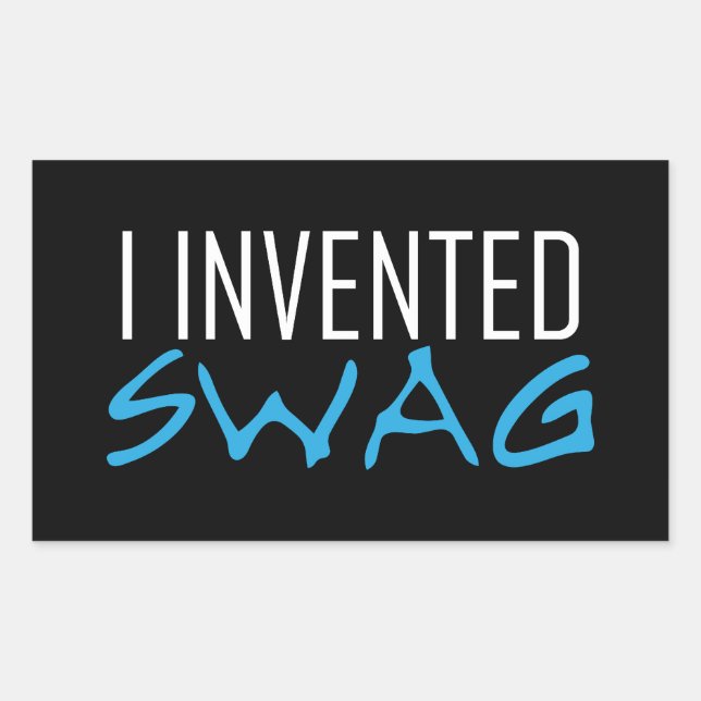 I Invented Swag Lite Blue Rectangular Sticker (Front)
