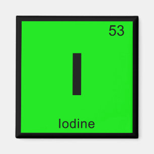 I - Iodine Chemistry Periodic Table Symbol Magnet