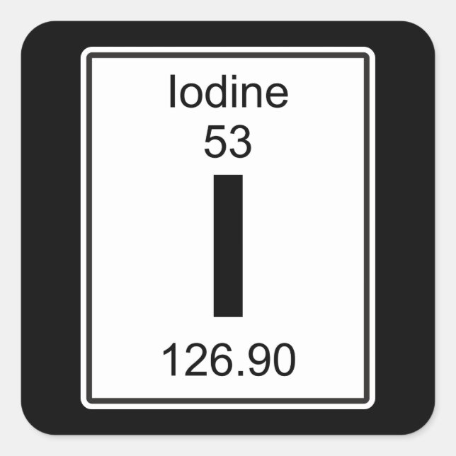 I - Iodine Square Sticker (Front)