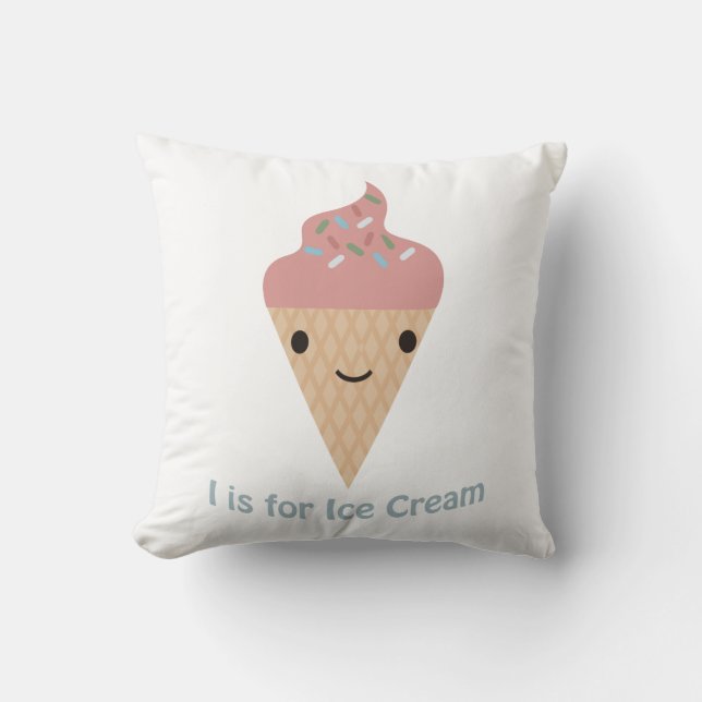I is for Ice cream Cushion (Front)
