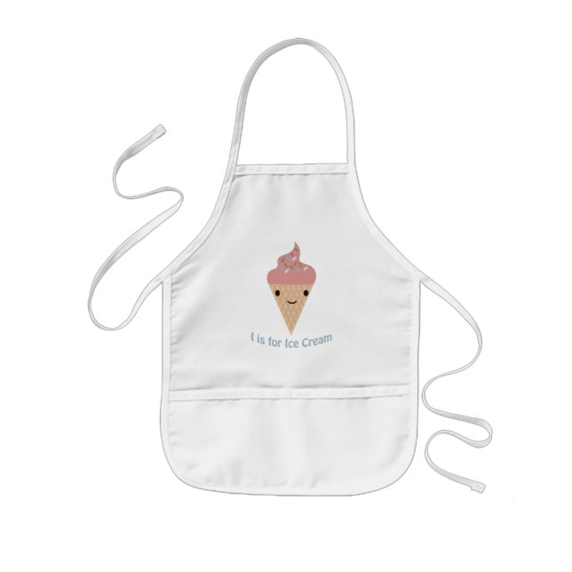 I is for Ice cream Kids Apron (Front)