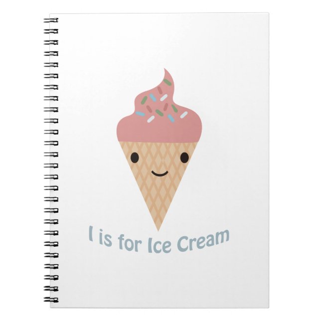 I is for Ice cream Notebook (Front)