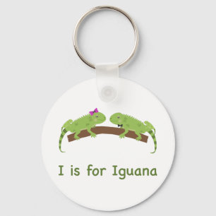 I is for iguana key ring