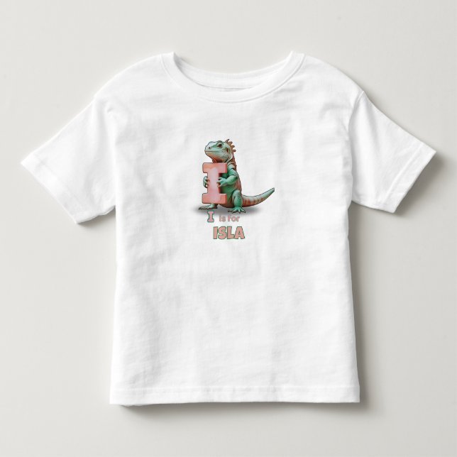 I is for Isla – Personalised Toddler T-shirt  (Front)