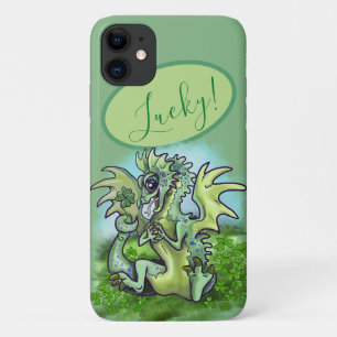 "i is lucky!" Lucky Shamrock Dragon iPhone 11 Case