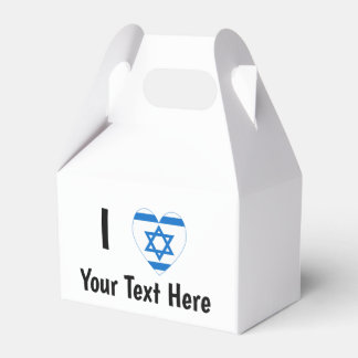 I (Israeli Flag Heart) Your Text Favour Box