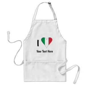 I (Italian Flag Heart Love) Your Text Standard Apron