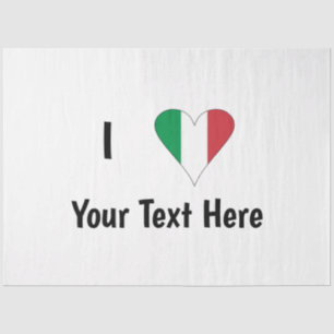 I (Italian Flag Heart Love) Your Text Tissue Paper