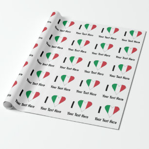 I (Italian Flag Heart Love) Your Text Wrapping Paper