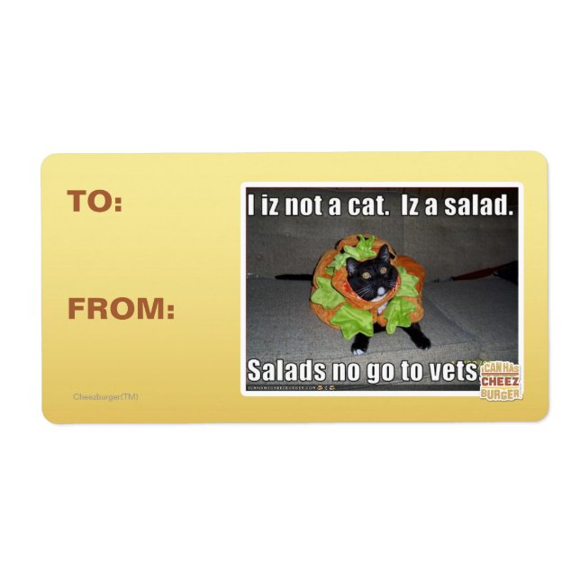 I iz not a cat. Iz a salad. (Front)