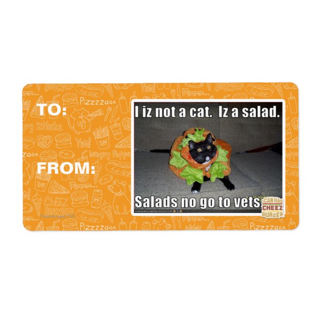 I iz not a cat. Iz a salad. (Front)