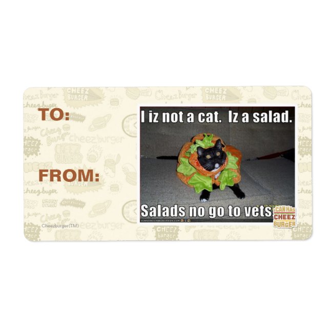I iz not a cat. Iz a salad. (Front)