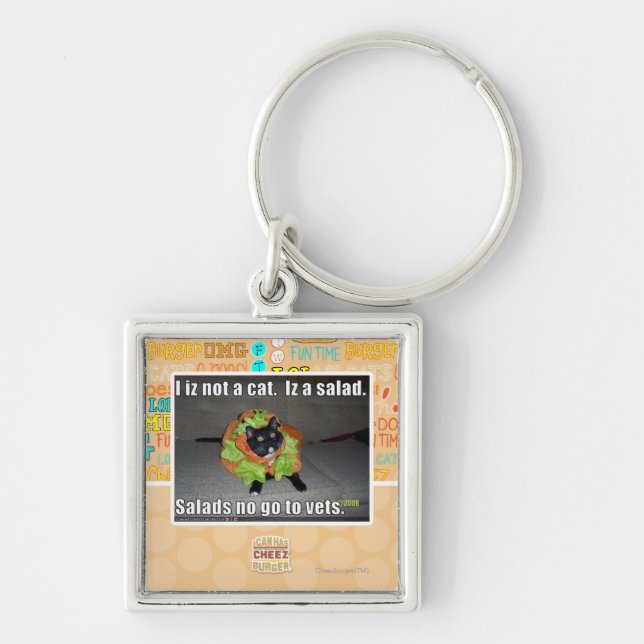 I iz not a cat. Iz a salad. Key Ring (Front)