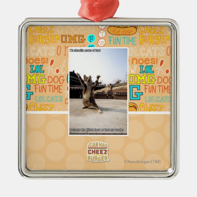 I iz shaolin paws of fury metal tree decoration (Front)