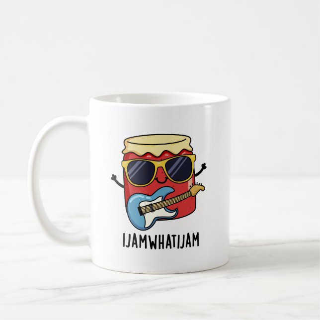 I Jam What I Jam Funny Music Food Pun  Coffee Mug (Left)