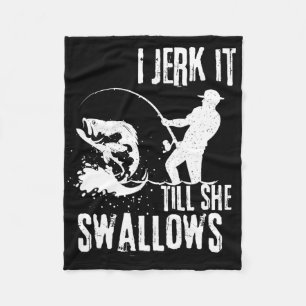 I Jerk It Till She Swallows Retro Vintage Funny Ad Fleece Blanket