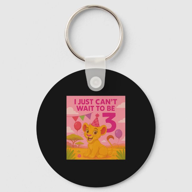 I Just Can't Wait To Be 3 Premium  Key Ring (Front)