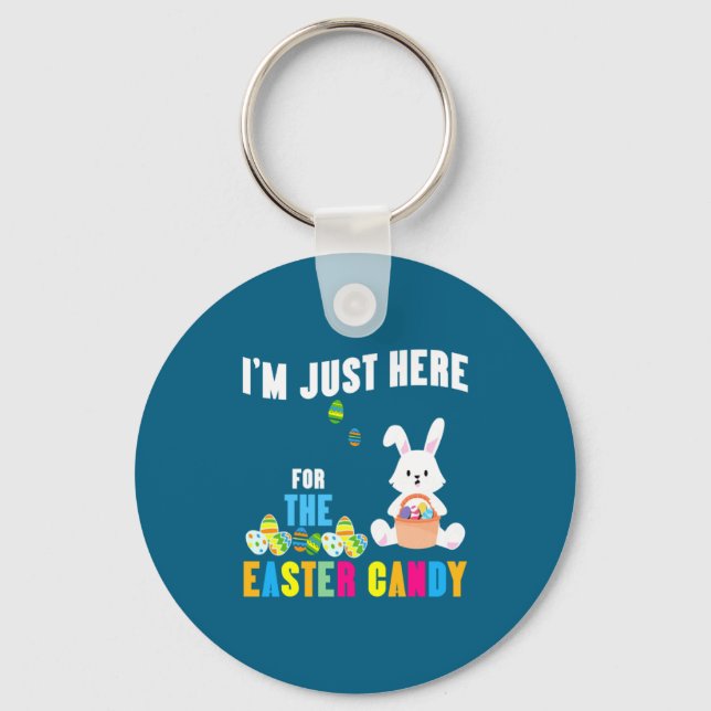 I Just Easter Bunny M Here Easter Key Ring (Front)