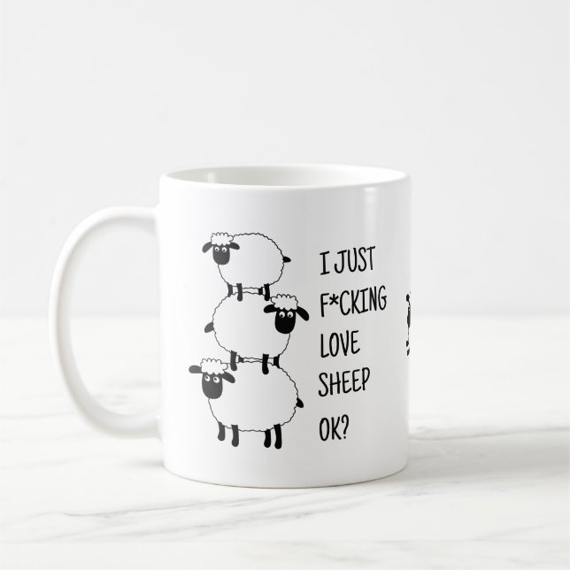 I Just F*cking Love Sheep Ok, Sheep Lover Gift Coffee Mug (Left)