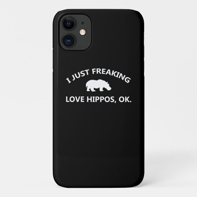 I Just Freaking Love Hippos Gift Case-Mate iPhone Case (Back)