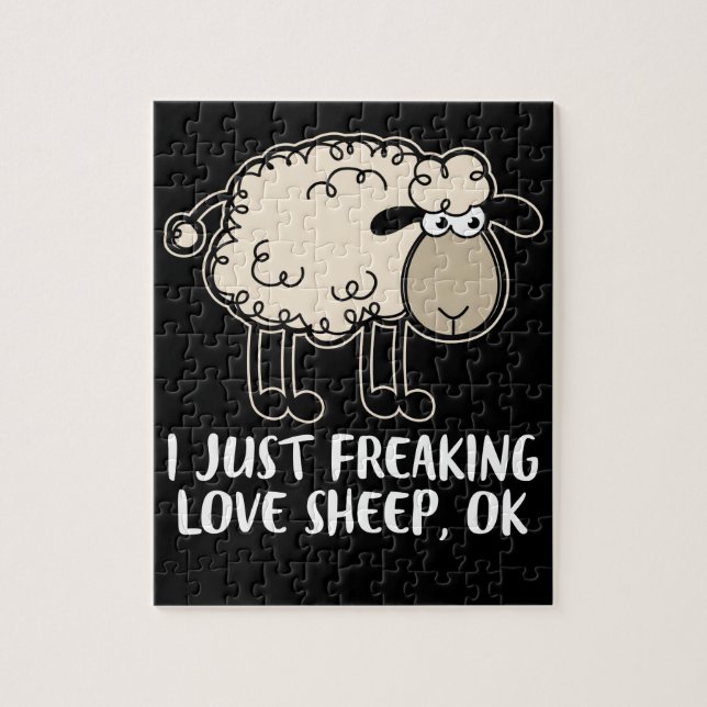 I Just Freaking Love Sheep Cute Animal Critter Jigsaw Puzzle (Vertical)