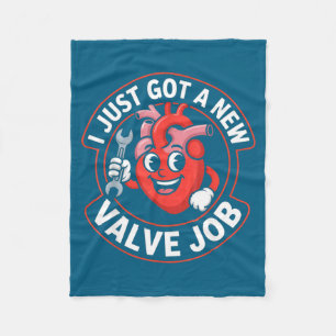 I just got new valve job heart humor funny Design Fleece Blanket