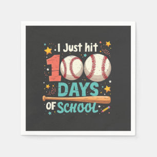 I  Just Hit 100 Days of School 100 Days Baseball  Napkin