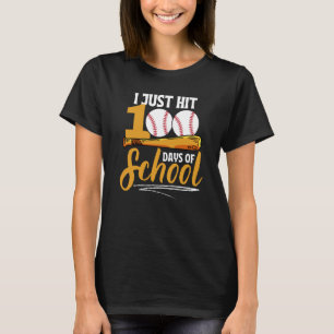I Just Hit 100 Days Of School Baseball Happy 100th T-Shirt