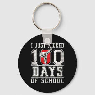 I Just Kicked 100 Days Of School Karate Happy 100 Key Ring