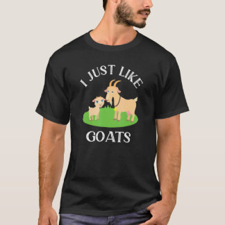 I Just Like Goats Cute Farming Goat T-Shirt