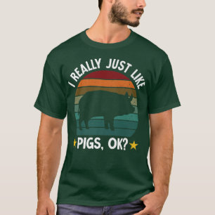I Just Like Pigs Funny Farm Farmer Pig Premium T-Shirt