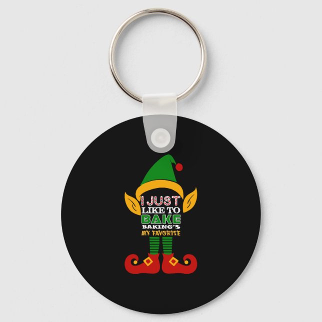 I Just Like To Bake Bakings My Favourite Key Ring (Front)