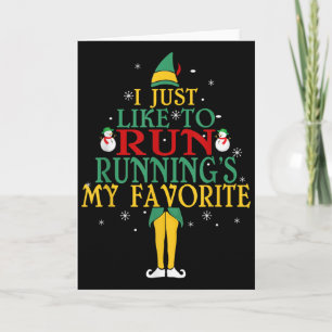 I Just Like To Run Running's My Favorite Christmas Card